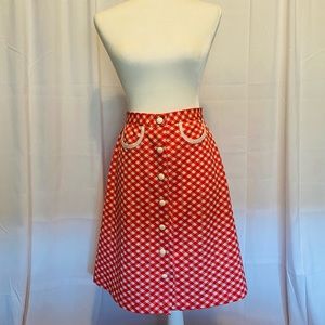 Vintage 60’s Red and White Gingham Women’s Skirt